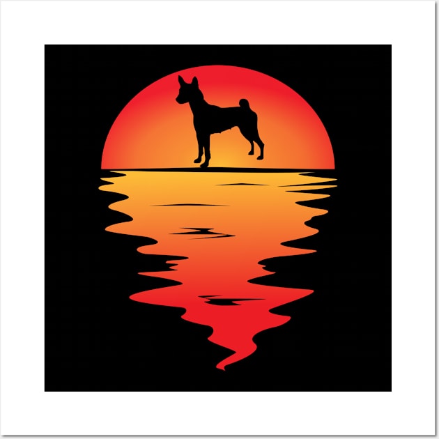 Sunset Dog Basenji Wall Art by Shirtjaeger